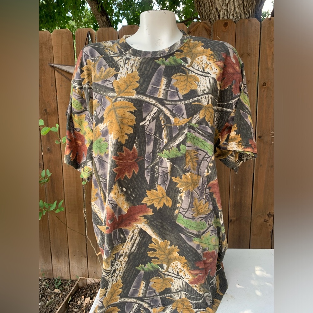 Master Sportsman Camo Leaf Print T-Shirt SZ 3XL Outdoors Hunting